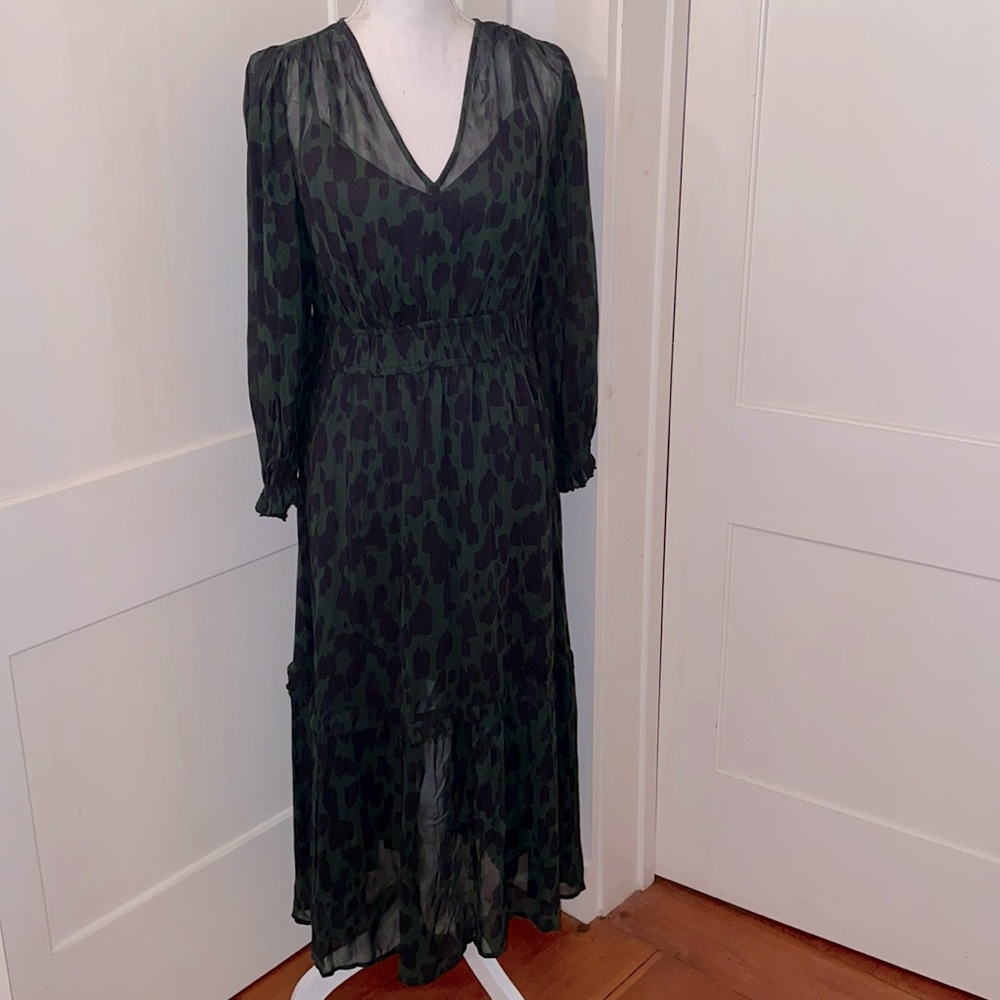 Green Sheer Midi Dress by Velvet